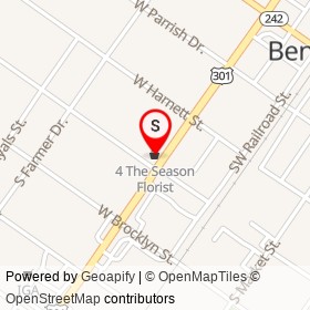 4 The Season Florist on South Wall Street, Benson North Carolina - location map