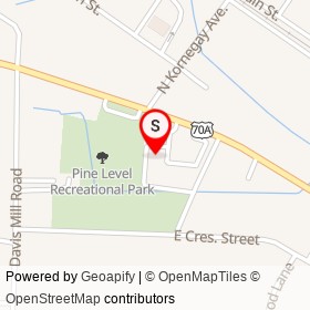 Parkside Cafe on US 70A, Pine Level North Carolina - location map