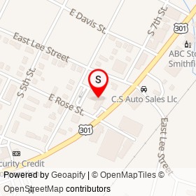 Underwood Funeral Home LLC on South Brightleaf Boulevard, Smithfield North Carolina - location map