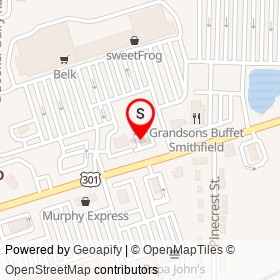 Taco Bell on North Brightleaf Boulevard, Smithfield North Carolina - location map