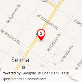 Selma IGA Inc Supermarket on North Pollock Street, Selma North Carolina - location map