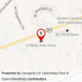 O'Reilly Auto Parts on North Brightleaf Boulevard, Smithfield North Carolina - location map