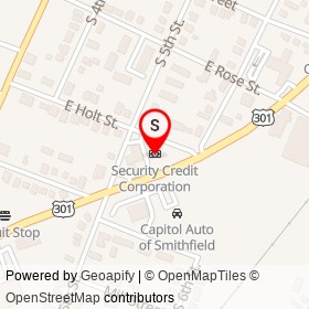 Security Credit Corporation on South Brightleaf Boulevard, Smithfield North Carolina - location map