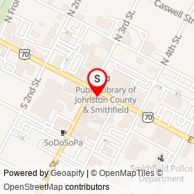 Jewel's Formals on East Market Street, Smithfield North Carolina - location map