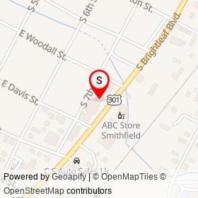 GLENN'S AUTO SEAT & TOP SHOP on South Brightleaf Boulevard, Smithfield North Carolina - location map