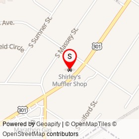 Shirley's Muffler Shop on South Pollock Street, Selma North Carolina - location map