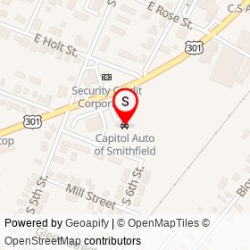 Capitol Auto of Smithfield on South Brightleaf Boulevard, Smithfield North Carolina - location map