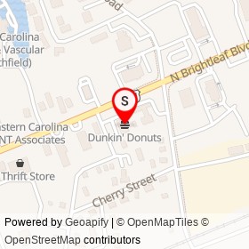 Dunkin' Donuts on North Brightleaf Boulevard, Smithfield North Carolina - location map