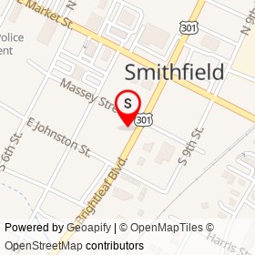 Waynes Auto Repair on South Brightleaf Boulevard, Smithfield North Carolina - location map