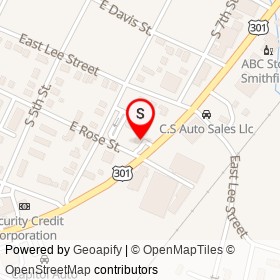 Tap It Bar on South Brightleaf Boulevard, Smithfield North Carolina - location map