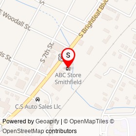 ABC Store Smithfield on South Brightleaf Boulevard, Smithfield North Carolina - location map