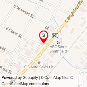 Zodiac Pawn Shop on South Brightleaf Boulevard, Smithfield North Carolina - location map