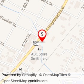 Four Oaks Bank on South Brightleaf Boulevard, Smithfield North Carolina - location map