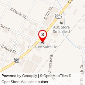 C.S Auto Sales Llc on East Lee Street, Smithfield North Carolina - location map