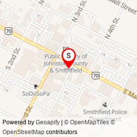 Evans Jewelers on East Market Street, Smithfield North Carolina - location map