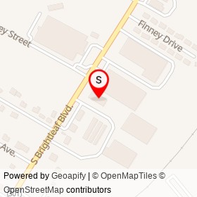 Central Lube on South Brightleaf Boulevard, Smithfield North Carolina - location map