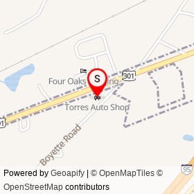 Torres Auto Shop on Boyette Road, Four Oaks North Carolina - location map