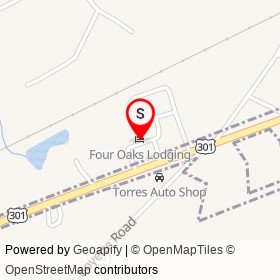 Four Oaks Lodging on US 301, Four Oaks North Carolina - location map