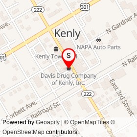 Davis Drug Company of Kenly, Inc. on West 2nd Street, Kenly North Carolina - location map
