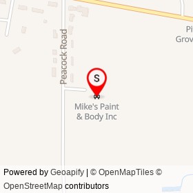 Mike's Paint & Body Inc on Peacock Road, Kenly North Carolina - location map
