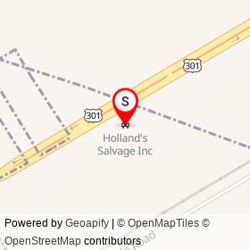 Holland's Salvage Inc on North Church Street, Kenly North Carolina - location map