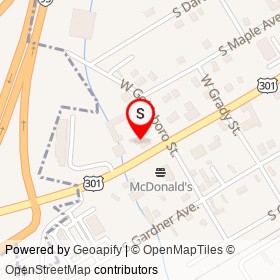 Richie's Pit Stop on South Church Street, Kenly North Carolina - location map