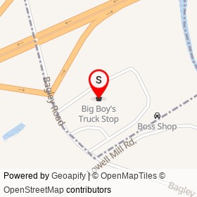 Big Boy's Truck Stop on Bagley Road, Kenly North Carolina - location map