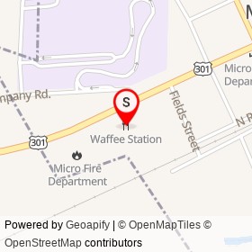 Waffee Station on US 301, Micro North Carolina - location map