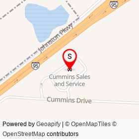 Cummins Sales and Service on Cummins Drive, Kenly North Carolina - location map