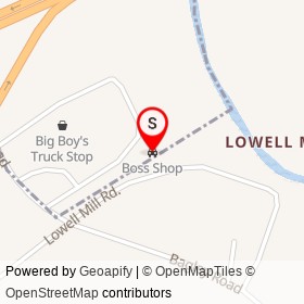 Boss Shop on Lowell Mill Road, Kenly North Carolina - location map