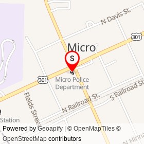 Micro Police Department on US 301, Micro North Carolina - location map