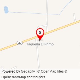 Taqueria El Primo on NC 42, Kenly North Carolina - location map