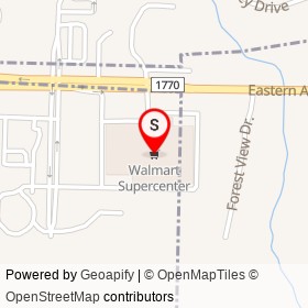 Walmart Supercenter on Eastern Avenue, Nashville North Carolina - location map
