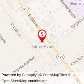 Fairfax Motel on East 10th Street, Roanoke Rapids North Carolina - location map