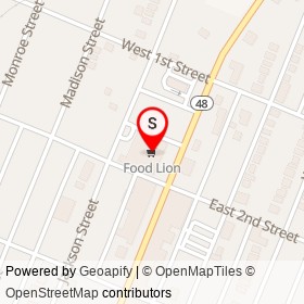 Food Lion on West 2nd Street, Roanoke Rapids North Carolina - location map