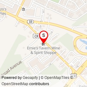 Ernie's Tavern Wine & Spirit Shoppe on Railroad Avenue,  New Jersey - location map