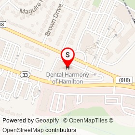 Dental Harmony of Hamilton on Nottingham Way, Hamilton Township New Jersey - location map