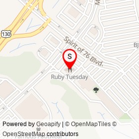Ruby Tuesday on Marketplace Boulevard, Hamilton Township New Jersey - location map