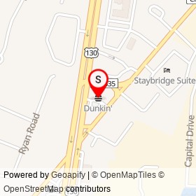 Dunkin' on South River Road, Cranbury New Jersey - location map