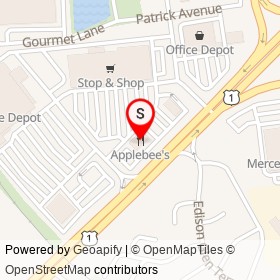 Applebee's on US 1, Metuchen New Jersey - location map