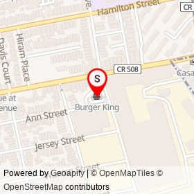 Burger King on Ann Street, Harrison New Jersey - location map