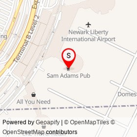 Sam Adams Pub on Terminal B Level 3, Newark New Jersey - location map