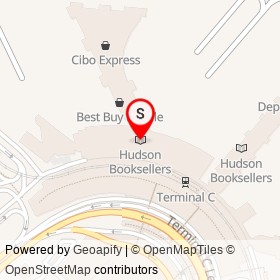 Hudson Booksellers on Terminal C Level 3, Newark New Jersey - location map