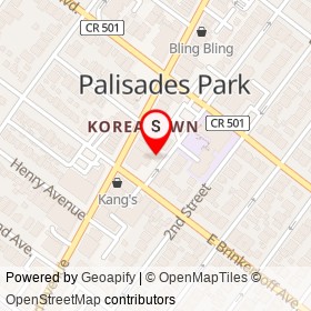 K&S Auto Body on 1st Street, Palisades Park New Jersey - location map
