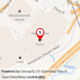 Gucci on American Dream Way, Secaucus New Jersey - location map