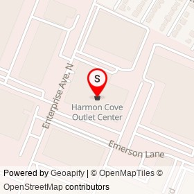 Harmon Cove Outlet Center on Enterprise Avenue North, Secaucus New Jersey - location map