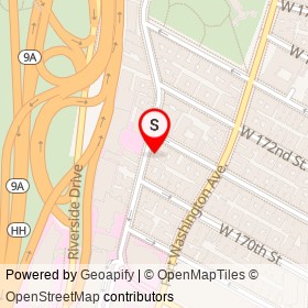 Hilltop Perk on Haven Avenue, New York New York - location map