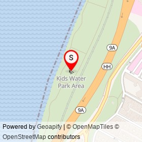 Kids Water Park Area on Fort Washington Park Greenway, New York New York - location map