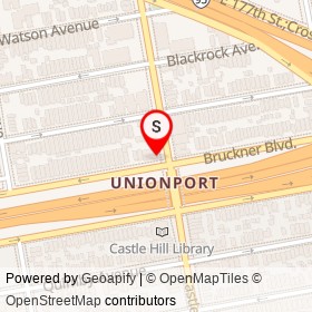 Johnny's Grand Cafe on Castle Hill Avenue, New York New York - location map