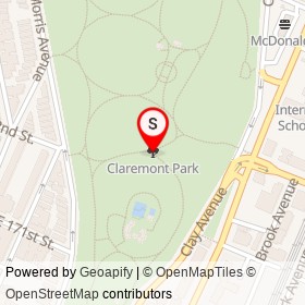 Claremont Park on , New York New York - location map